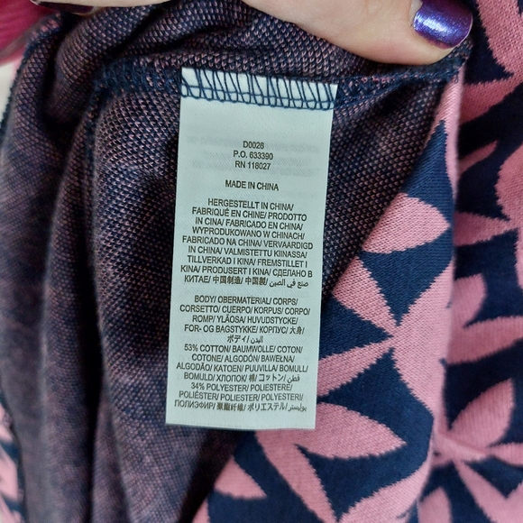 BODEN High Neck Fit&Flare Dress Pink Navy Floral Geo Size 14R Winter Autumn Chic - Picture 8 of 11